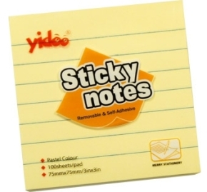 წებვადი მემო ფურცლები A03L Merry Stationery, ხაზიანი, 75X75მმ. 100 ცალი