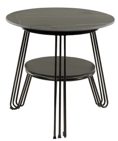 Round Magazine Table ZH-BK, Granite, Black