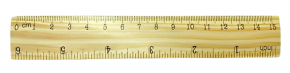 Memoris Wooden Ruler, 15cm.