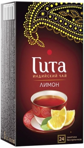 Black tea Princess Gita with envelope, lemon, 24 pieces