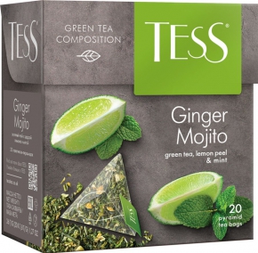 მწვანე ჩაი Tess Ginger Mohito, 20 ცალი