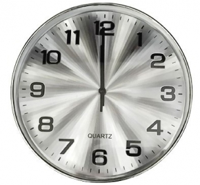 Wall Clock Quartz 3810, Silver, 30cm.