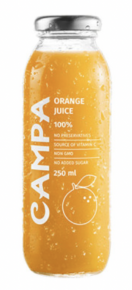 100% Orange Juice Kampa 250ml.