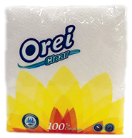 Napkin Orei Clear, 33x30 cm., 1 layer, 100 pieces, in a package