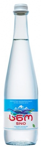 Mineral water in a sno glass bottle 0.5 l. 12 pieces
