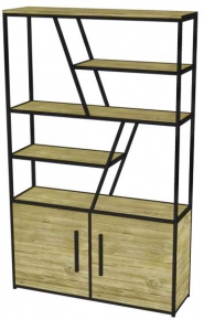 A shelf with a diagonal cabinet
