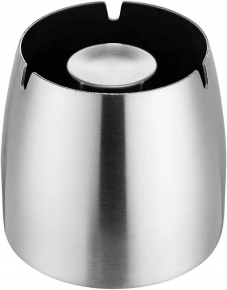 Stainless Steel Ashtray with removable Column, 7X7 cm.