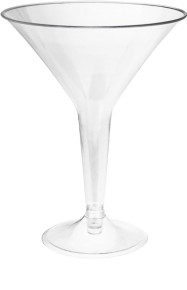Martini glass, disposable, (plastic), 6 pcs.
