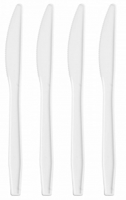 Disposable plastic knife 16.5 cm. White, 100 pcs.