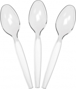 Disposable plastic spoon Lux 17.5 cm. transparent, 100 pcs.