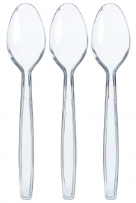 Disposable plastic spoon Lux 15.5 cm. transparent, 100 pcs.