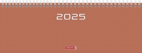 2025 წლის დღიური Brunnen, 30X11სმ. ყოველკვირეული, მარჯნისფერი, (ინგ., ფრანგ., იტალ., გერმ.)