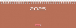 2025 Diary Brunnen, 30X11 cm. Weekly, Coral (Eng., Fr., Ita., Ger.)