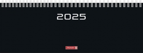 2025 Diary Brunnen, 30X11 cm. Weekly, Black, (Eng., Fr., Ita., Ger.)