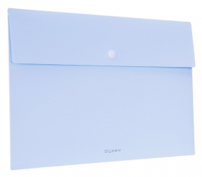 Plastic file bag with button, A4 Deli 72416, Sky Blue