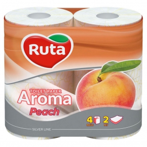 ტუალეტის ქაღალდი Ruta ატამი, 2 ფენა, 4 რულონი