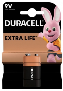 ბატარეა Duracell 9V 6LR61/MN1604, 1 ცალი