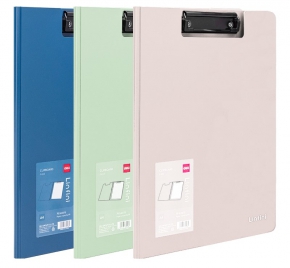 Clipboard Deli Linfini F404 A4, vertical, with cover, colored