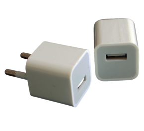 USB ადაპტერი, 1 პორტიანი, 1A, თეთრი