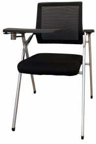 Office Chair with Mesh Back and Writing Tablet, Black