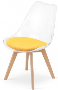 chair with hard back, yellow