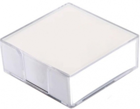 Note papers with plastic holder, 85x85 mm., 300 sheets.