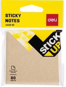 Sticky kraft memo sheets Deli, 80p.