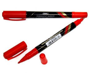 Permanent marker double tip Mate red, 1.0 mm/0.5 mm.