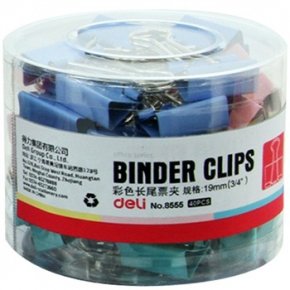 Binder clips Deli, 19 mm. 40 pcs. colored