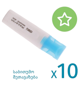 ტექსტ მარკერი Deli Macaron S621S, ცისფერი X 10 ცალი