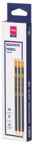 Pencil Deli HB, with eraser, 12 pieces