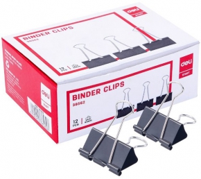 Binder Clips Deli 41 mm, 12 pieces