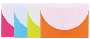Plastic folder A5 Deli Rio 38978, with button, colored