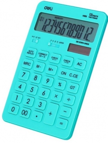 Calculator Deli 12 rows, blue