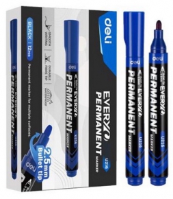 Permanent marker Deli U216, 2,5 mm. Blue