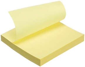 წებვადი მემო ფურცლები 76X76 მმ. 100 ფ. ყვითელი