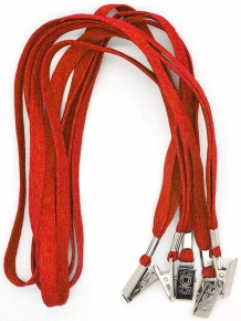 Beige rope with clip, red