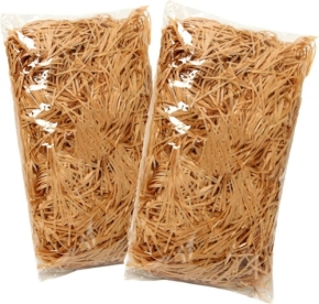 ქაღალდის ბურბუშელა სასაჩუქრე შეფუთვისთვის, 100გრ. ჩალისფერი