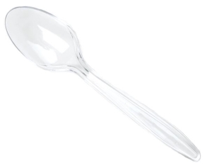 ერთჯერადი კოვზი LUX 50 ც. გამჭვირვალე, 14სმ. (ჩაის)