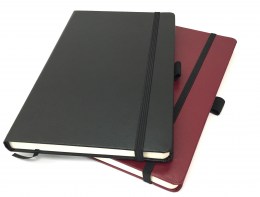 Notebook A5 with rubber holder, black