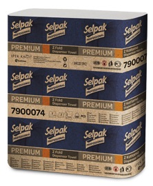 Selpak Professional PREMIUM Z towel, 200 pieces, 23x24 cm., 2 layers