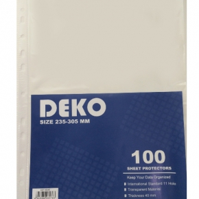 Sheet protector A4 DEKO 40 micron, 100pcs.