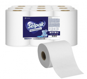 ტუალეტის ქაღალდი Selpak Professional Premium დისპენსერებისთვის, 2 ფენა, 120 მეტრი, 1 რულონი