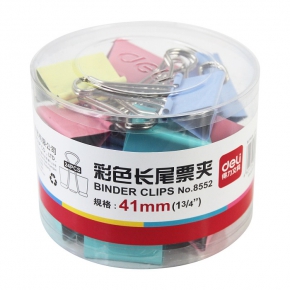 Binder clips Deli, 41 mm. 24 pcs. colored