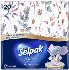 Napkin Selpak Deluxe, 30x30 cm., 3 layers, 20 pieces, in a package