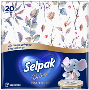 ხელსახოცი Selpak Deluxe, 30x30 სმ., 3 ფენა, 20 ცალი, შეფუთვაში