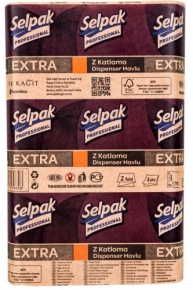 Selpak Professional Extra Z პირსახოცი, 200 ცალი, 21x24 სმ., 2 ფენა