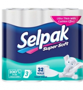 ტუალეტის ქაღალდი Selpak, 3 ფენა, 32 რულონი