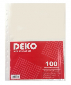 Sheet protector A4 Deko 30 micron, 100pcs.