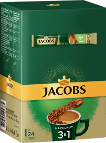 ხსნადი ყავა Jacobs თხილის გემოთი, 24 ცალი